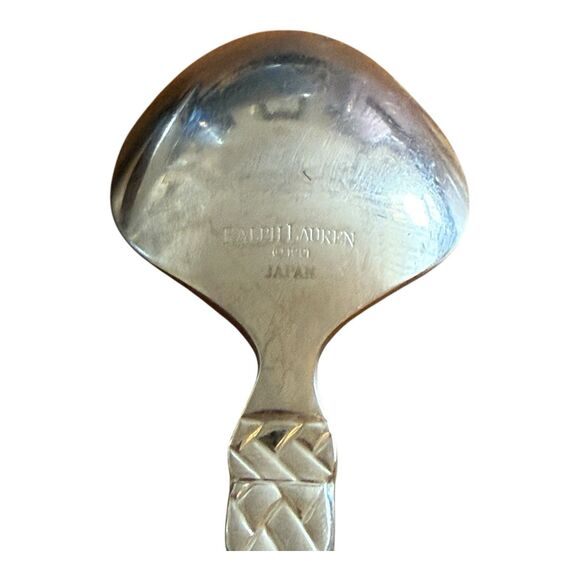 Ralph Lauren 1991 Equestrian 2 Soup Spoons 7” & 1 Slotted Serving Spoon 8.75” - Picture 3 of 5